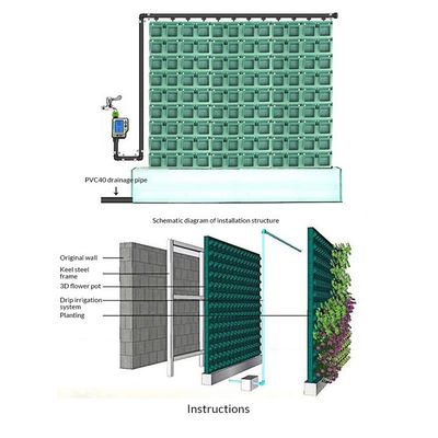 Système hydroponique verticale d'arrosage artificiel par mur vert pour les projets d'écologisation