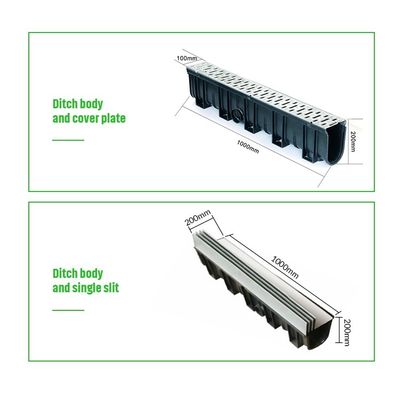 Drainage de l'eau du plancher de lavage de voiture Grille en acier inoxydable avec canal de drainage personnalisé