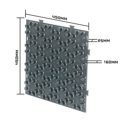 Système de chauffage sous sol à eau chaude en plastique à plusieurs couches de 450*450*25 mm pour entrepôt