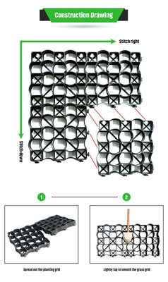 Grille d'herbe personnalisée pour le renforcement du sol de l'allée de gravier avec un design moderne