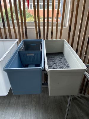 Un plateau en plastique pour les fleurs et les plantes