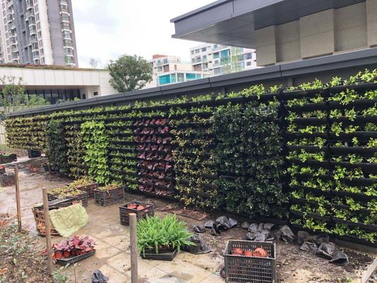 Plante verte extérieure en plastique verticale jardin pots d'empilement de fleurs pour le mur vert élégant