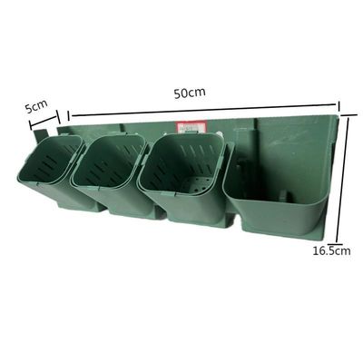 500*5 mm pot de fleurs en plastique empilable pour la plantation pour le vert mur vivant en noir/vert