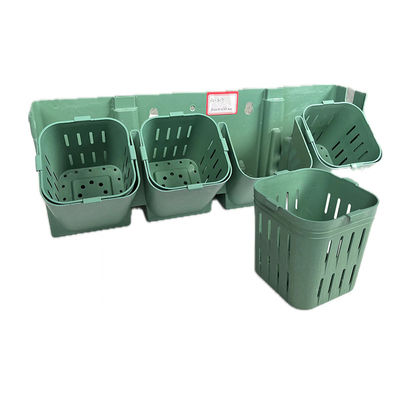 500*5 mm pot de fleurs en plastique empilable pour la plantation pour le vert mur vivant en noir/vert