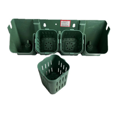 Pot de fleurs en plastique en PP vert noir verticale pour l'empilement utilisé avec des fleurs/plantes vertes