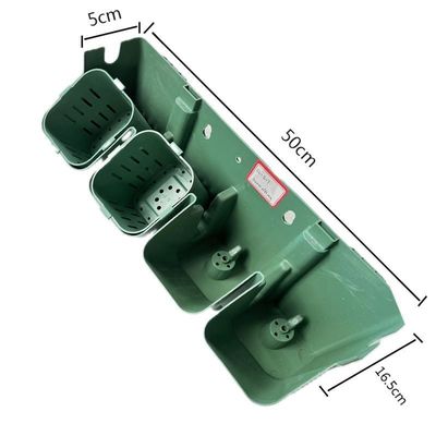Pot de fleurs en plastique en PP vert noir verticale pour l'empilement utilisé avec des fleurs/plantes vertes
