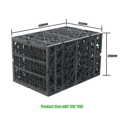 Réservoir de collecte des eaux de pluie en HDPE noir moderne pour le stockage des eaux souterraines